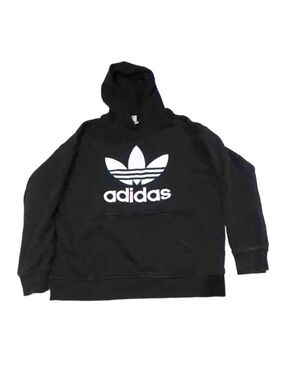 adidas Black Hoodie with White Trefoil Logo